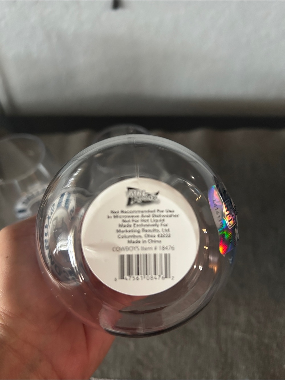 Dallas Cowboys Stemless Wine Plastic- Set of 4 - Picture 3 of 3